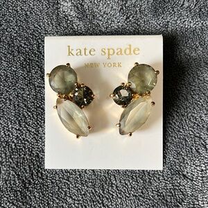 Kate Spade Gold and Gray Statement Earrings